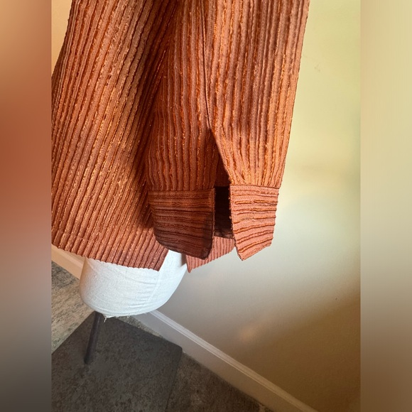 Burnt Orange Coldwater Creek Button Down Blouse - Picture 6 of 6